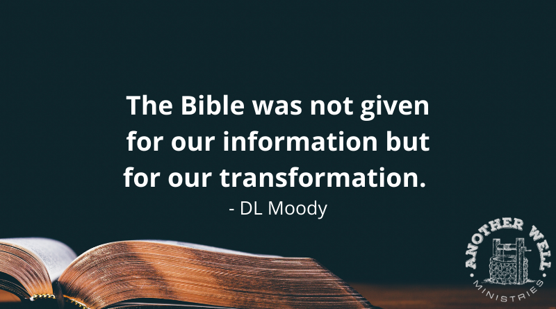 The Bible was given to transform us